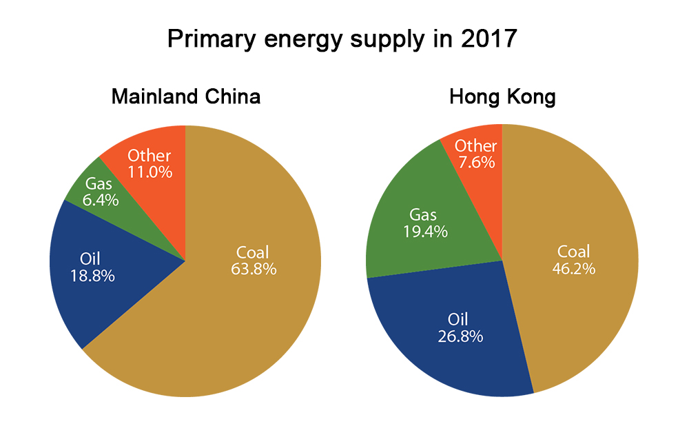 Primary energy supply in 2017